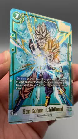 Dragon Ball Fusion World Son Gohan Childhood SCR FB01-140 Alt Art NM Holo - Image 3