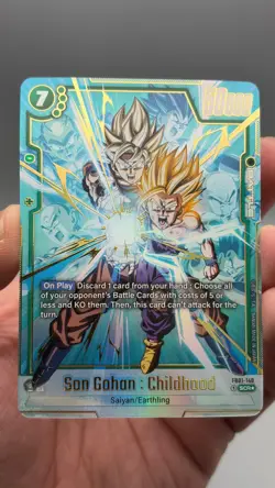Dragon Ball Fusion World Son Gohan Childhood SCR FB01-140 Alt Art NM Holo - Image 4