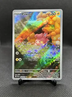 Pawmi 226/091 Illustration Rare Paldean Fates Pokemon NM - Image 1