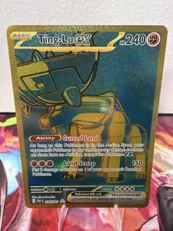 Pokemon Ting-Lu ex Hyper Rare 244/091 SV: Paldean Fates Full Art Holo Card - Image 1
