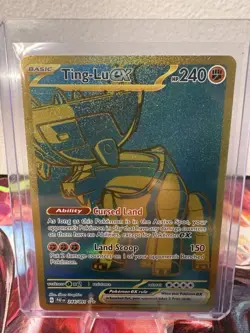 Pokemon Ting-Lu ex Hyper Rare 244/091 SV: Paldean Fates Full Art Holo Card - Image 2