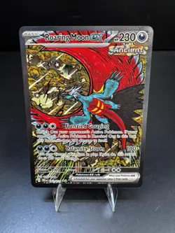 Pokemon TCG Prismatic Evolutions Roaring Moon EX Card 162/131 Sir NM Holo - Image 1
