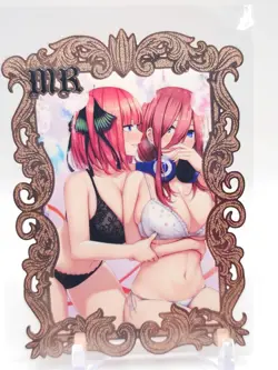 Goddess Story - Pink Metal Waifu Card - Nino & Miku Nakano - NUMBERED 112/200 - Image 1