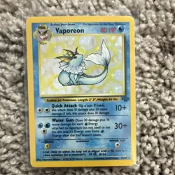 Pokemon Vaporeon Jungle Holo Rare 12/64 1999 NEAR MINT Stage 1 Card - Image 1