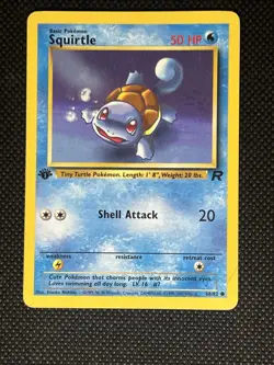 Pokemon Squirtle 1st Edition Basic Common Regular 50 HP 68/82 Team Rocket Card - Image 1