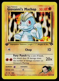 Pokemon Card - Giovanni's Machop Gym Challenge 72/132 Common 1st Edition - Image 1