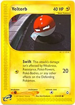 Pokemon Aquapolis 115/147 Voltorb Card - Image 1