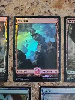 (x5) Basic Lands MTG (Full Art FOIL) BFZ Near Mint Never Played Commander Ready - Image 4
