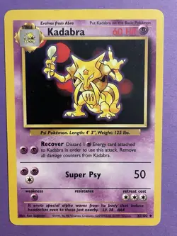 Pokemon TCG Base Set Abra & Kadabra Vintage 1999 WOTC - Image 3