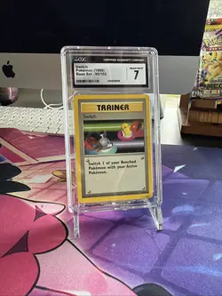CGC 7 Pokemon TCG Switch Base Set Trainer Card 95/102 Fossil Ships Fast - Image 1