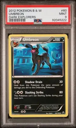 PSA 9 MINT Umbreon 60/108 Pokemon 2012 Black & White Dark Explorers Pop 36 - Image 1