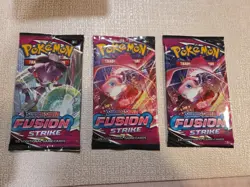 Pokemon TCG Sword and Shield Fusion Strike lot of 3 Sealed Booster Packs - Image 1