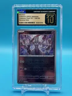 2023 Pokemon Japanese 151 Mewtwo #150 Reverse Holo CGC Pristine 10 - Image 1