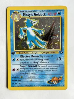 Pokemon TCG Misty's Golduck 1st Edition Holo LP/MP Gym Challenge 12/132 English - Image 1