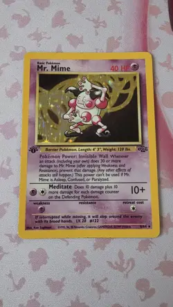 Pokemon TCG Mr. Mime Jungle 6/64 1st Edition Holo Rare MP - Image 1