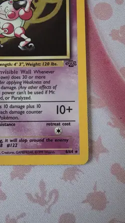 Pokemon TCG Mr. Mime Jungle 6/64 1st Edition Holo Rare MP - Image 4