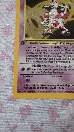 Pokemon TCG Mr. Mime Jungle 6/64 1st Edition Holo Rare MP - Image 5