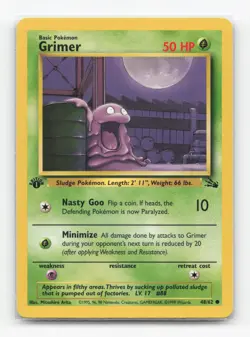 Pokemon TCG - Grimer 48/62 Lightly Played Common Fossil 1st Edition - Image 1