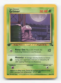 Pokemon TCG - Grimer 48/62 Moderately Played Common Fossil 1st Edition - Image 1