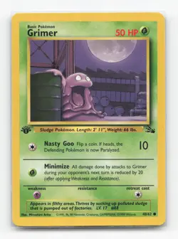Pokemon TCG - Grimer 48/62 Lightly Played Common Fossil 1st Edition - Image 1