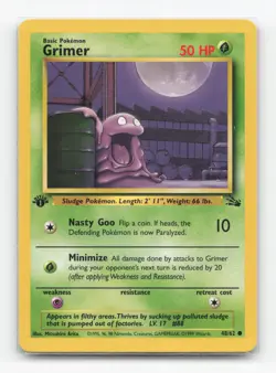 Pokemon TCG - Grimer 48/62 Moderately Played Common Fossil 1st Edition - Image 1