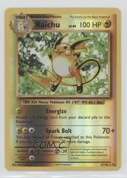 Raichu Reverse Foil Pokemon XY Evolutions 20th Anniversary #36 - Image 1