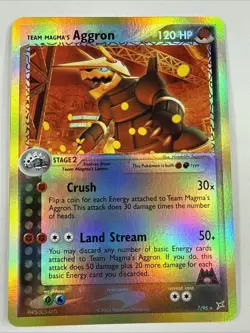 Team Magma’s Aggron 7/95 Reverse Holo Pokemon EX Team Magma vs Team Aqua NM/M - Image 1