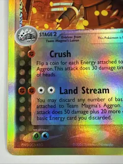 Team Magma’s Aggron 7/95 Reverse Holo Pokemon EX Team Magma vs Team Aqua NM/M - Image 4