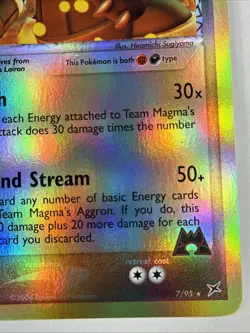 Team Magma’s Aggron 7/95 Reverse Holo Pokemon EX Team Magma vs Team Aqua NM/M - Image 5