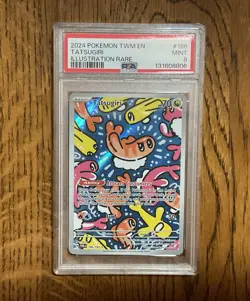 Pokemon 2024 Twlight Masquerade Illustration Rare TATSUGIRI #186 PSA 9 Mint RARE - Image 1