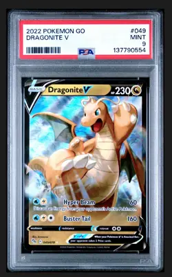 2022 POKEMON GO #049 DRAGONITE V PSA 9 - Image 1