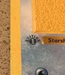 Pokemon TCG Base Set 1st Edition Shadowless Grey Stamp Staryu 65/102 HP (crease) - Image 4