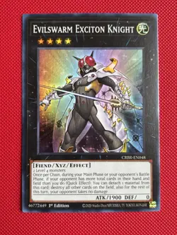 YuGiOh! - Evilswarm Exciton Knight CRBR-EN048 Super Rare 1st Edition Near Mint - Image 1