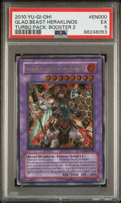 YUGIOH TU02-EN000 GLADIATOR BEAST HERAKLINOS ULTIMATE RARE PSA 5 EX #88246053 - Image 1