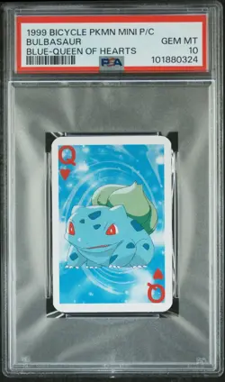 1999 BICYCLE POKEMON MINI PLAYING CARDS BLUE DECK BULBASAUR PSA 10 - Image 1