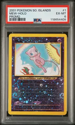 Pokemon 2001 Southern Island Islands Mew Holo Rare Promo Card #1/18 Psa 6 - Image 1