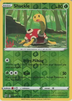 Shuckle 005/192 Uncommon Rebel Clash Pokemon Reverse Holo Near Mint - Image 1