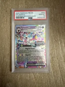 Pokemon TCG Sylveon EX Prismatic Evolutions Stamped Promo Psa 10 - Image 1