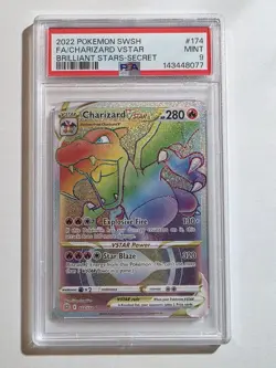 Pokemon Charizard VSTAR Secret Rare 174/172 Brilliant Stars PSA 9 Holo - Image 1