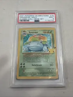 2021 Pokemon Celebrations Classic VENUSAUR Holo Base Set #15 PSA 9 - Image 1