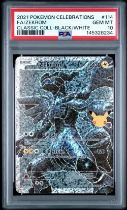 PSA 10 Zekrom 114 Pokemon 2021 Celebrations Classic - Image 1