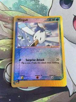 Wingull 77/109 EX Ruby & Sapphire Reverse Holo Common Pokemon Card LP - Image 1