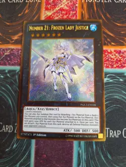 Yu-Gi-Oh! Number 21: Frozen Lady Justice PGL2-EN018 Gold Secret 1st Edition NM - Image 1