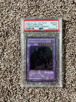 PSA 9 Mint - Elemental Hero Dark Neos POTD-EN033 1st Ed Ultimate YuGiOh German - Image 1