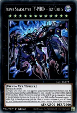 Yugioh Super Starslayer TY-PHON - Sky Crisis RA04-EN072 Super Rare 1st Ed NM - Image 1