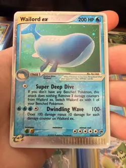 Pokemon 2003 Sandstorm Wailord EX Holo Ultra Rare Card #100/100 - Image 1