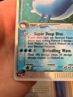 Pokemon 2003 Sandstorm Wailord EX Holo Ultra Rare Card #100/100 - Image 5