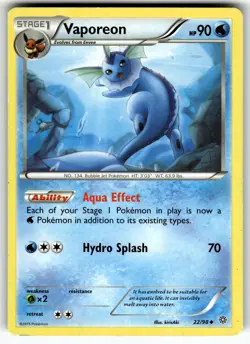 Vaporeon 22/98 XY - Ancient Origins NM Pokemon Card TCG - Image 1