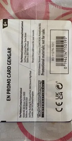 Pokemon TCG Gengar 050/088 Stamped GameStop Promo Card Perfect Order (Sealed) - Image 2