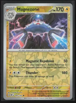 Magnezone Uncommon SV03: Obsidian Flames 065/197 NM Pokemon Card Reverse Holo - Image 1
